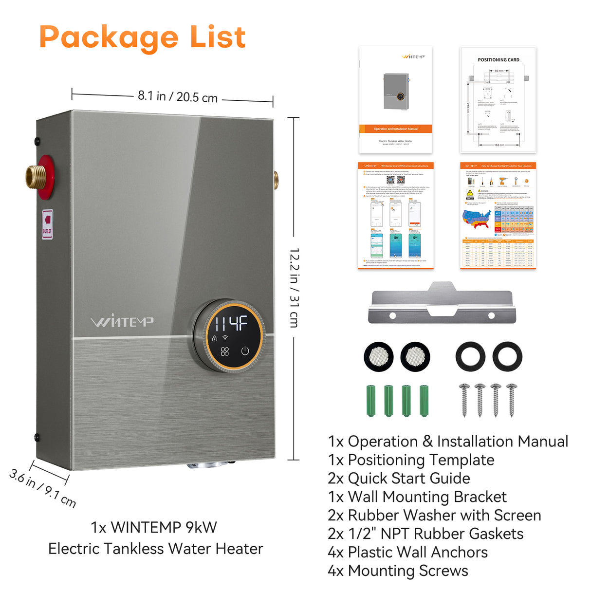 WM09 Smart Point-of-Use Tankless Electric Water Heater