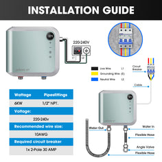 Chauffe-eau électrique instantané au point d'utilisation KFU65 Green 240 V/6,5 kW