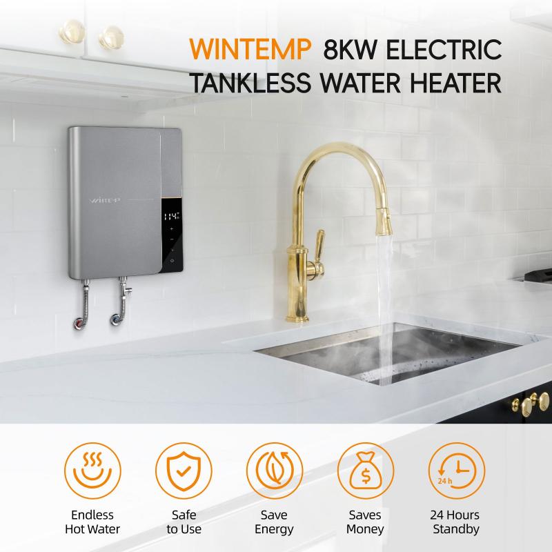 Chauffe-eau électrique sans réservoir WN08 Gray 240 V/8 kW au point d'utilisation